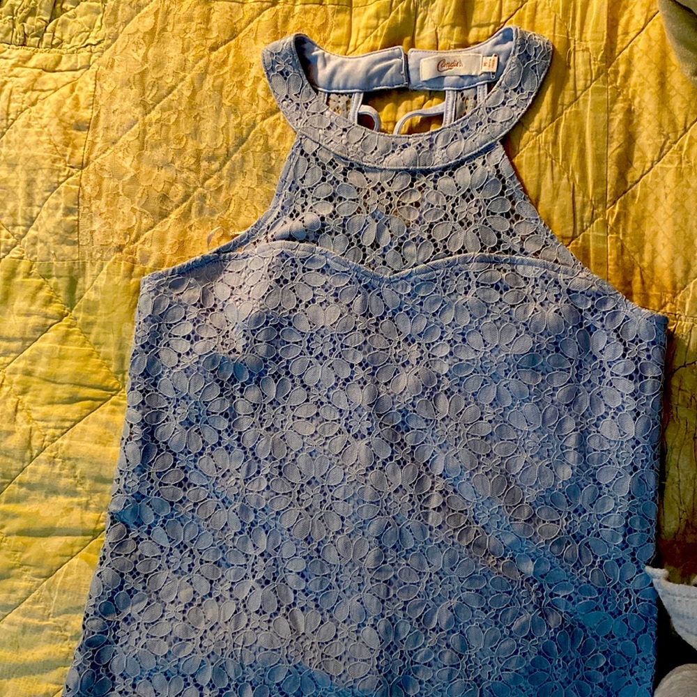 Sweet a frame dress, lacy, fully lined. Pics do not do justice.